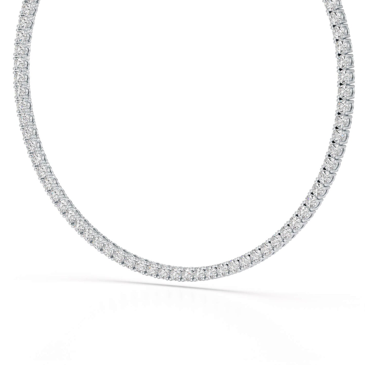 Elevate your jewelry collection with the epitome of elegance: White Gold Diamond Riviere Necklace - ETERNA JEWELS