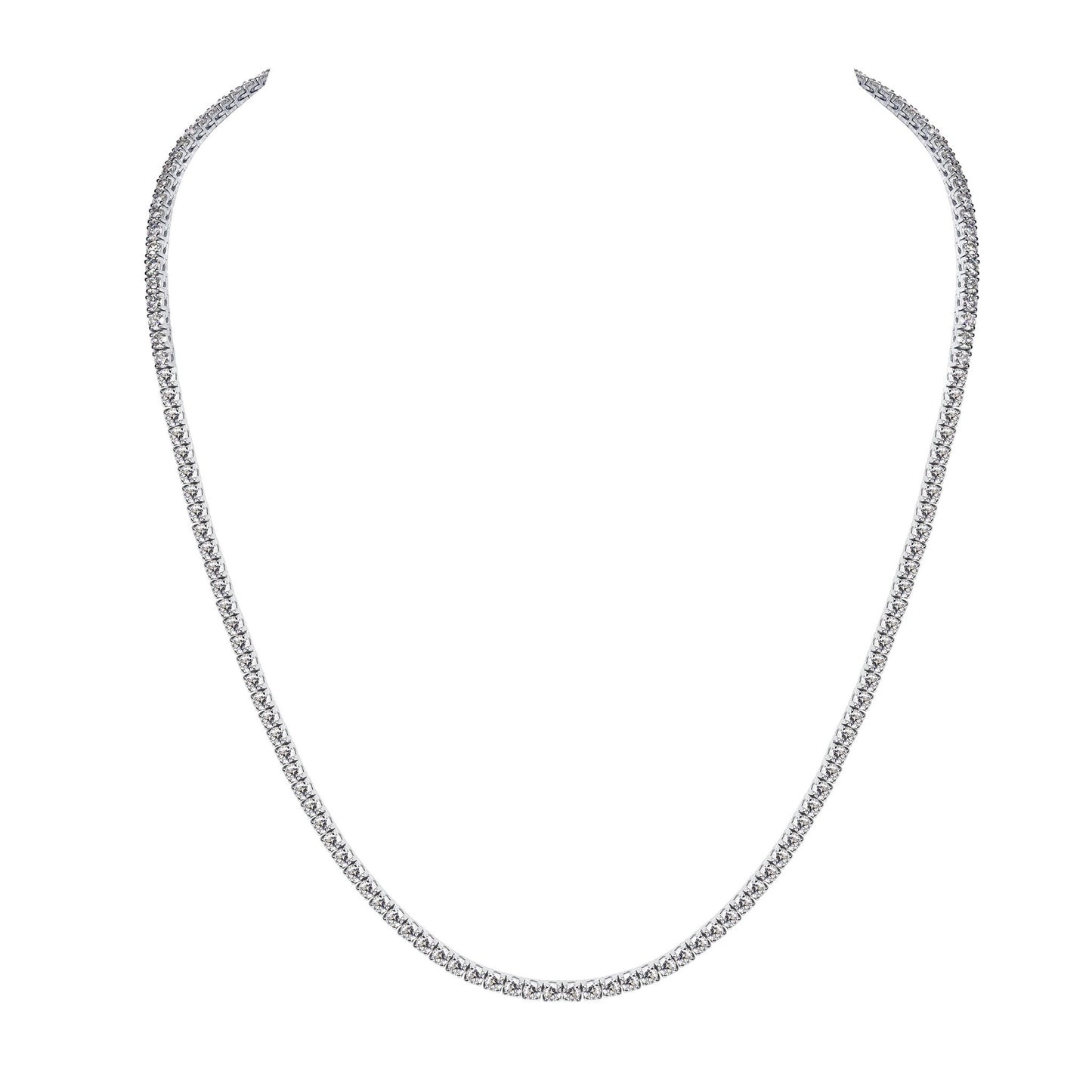 Indulge in timeless elegance with our White Gold Diamond Riviere Necklace, a luxurious statement piece designed to captivate. - ETERNA JEWELS